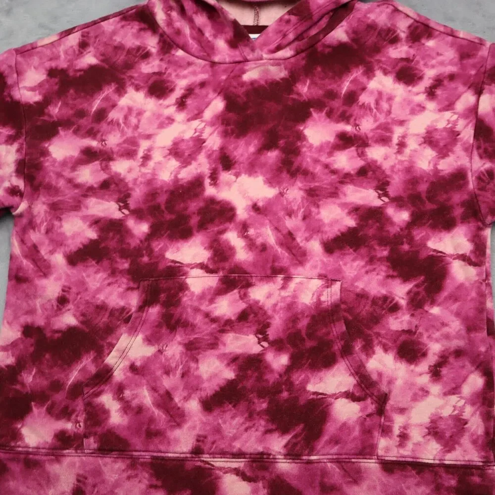 Old Navy Sweater Girls XL Pink Tie Dye Long Sleeve Pocket Pull Over Hoodie
